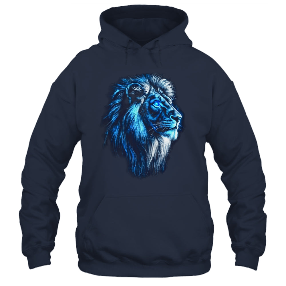 Lion Artwork Blue Eyes Zoo Animal Lion Men Women Shirt & Hoodie | teecentury
