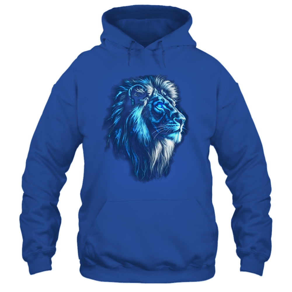 Lion Artwork Blue Eyes Zoo Animal Lion Men Women Shirt & Hoodie | teecentury
