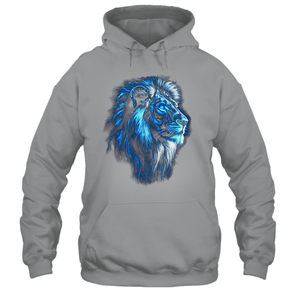 Lion Artwork Blue Eyes Zoo Animal Lion Men Women Shirt & Hoodie | teecentury