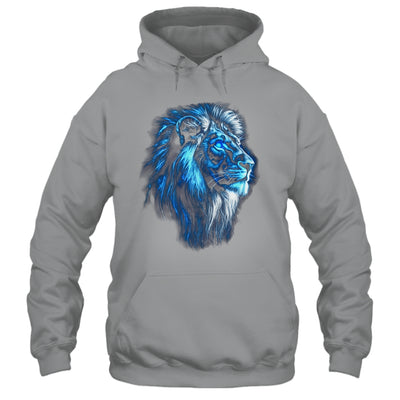 Lion Artwork Blue Eyes Zoo Animal Lion Men Women Shirt & Hoodie | teecentury