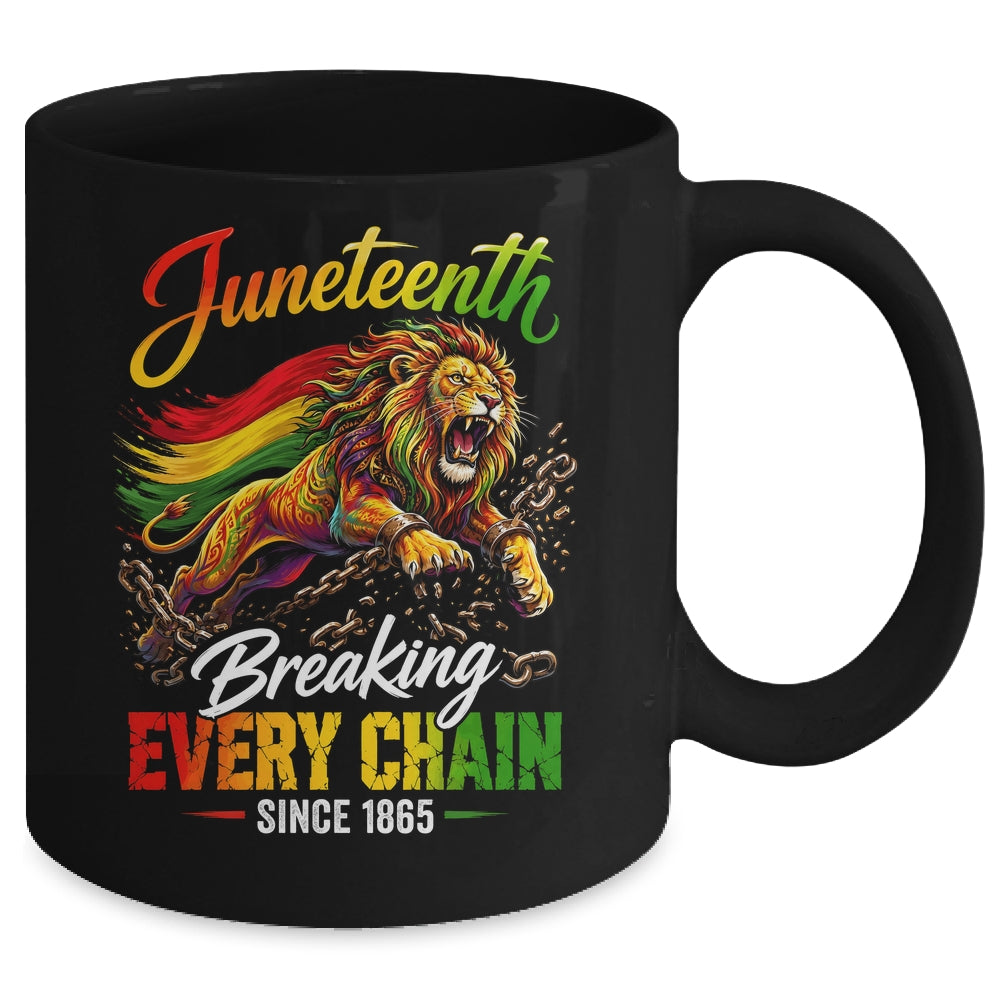 Lion Breaking Every Chain Since 1865 Juneteenth Freedom Men Mug | teecentury