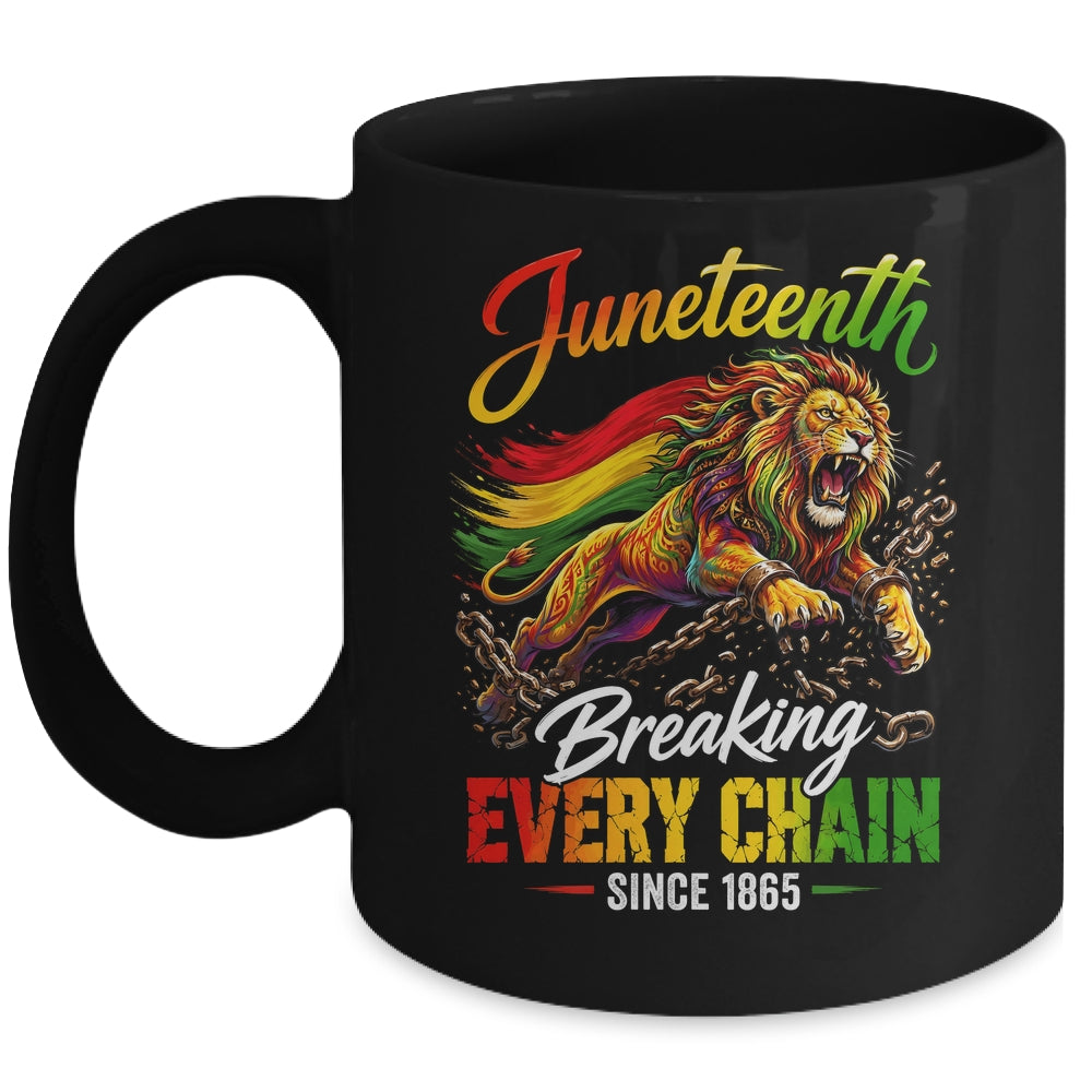 Lion Breaking Every Chain Since 1865 Juneteenth Freedom Men Mug | teecentury