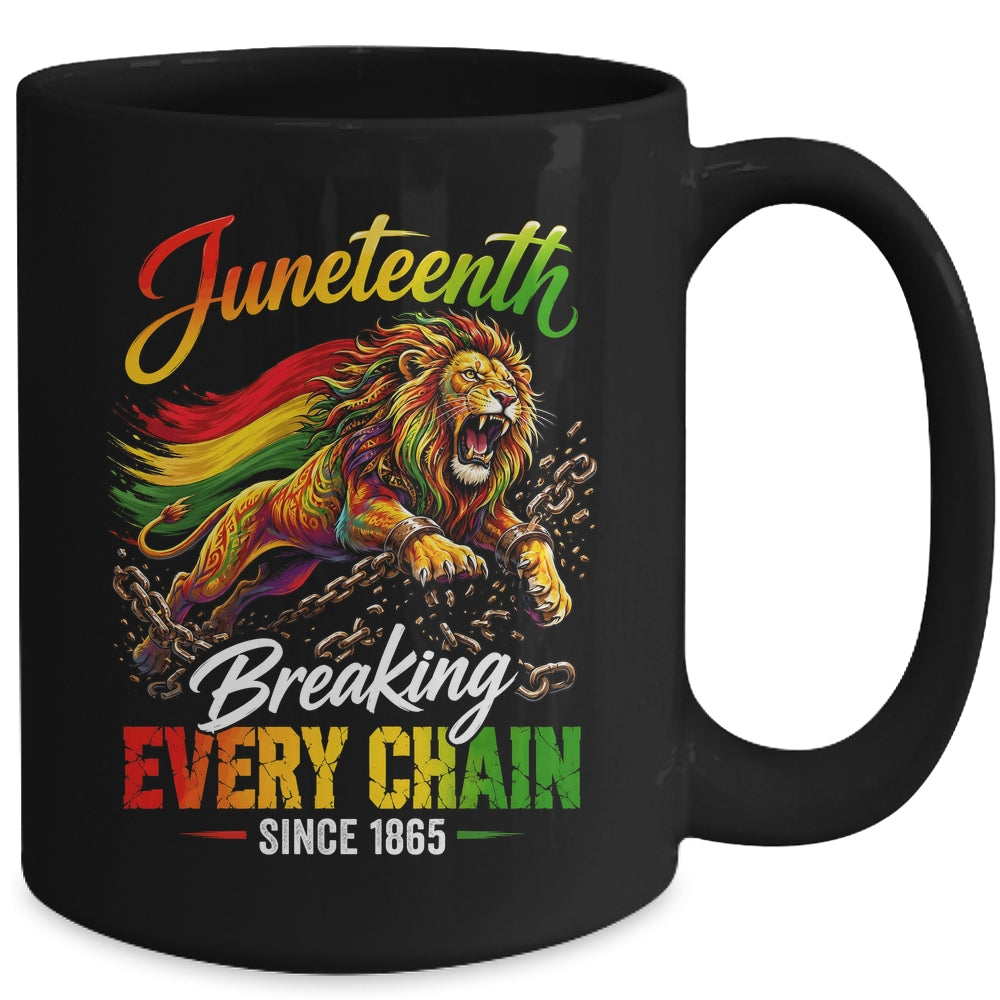Lion Breaking Every Chain Since 1865 Juneteenth Freedom Men Mug | teecentury