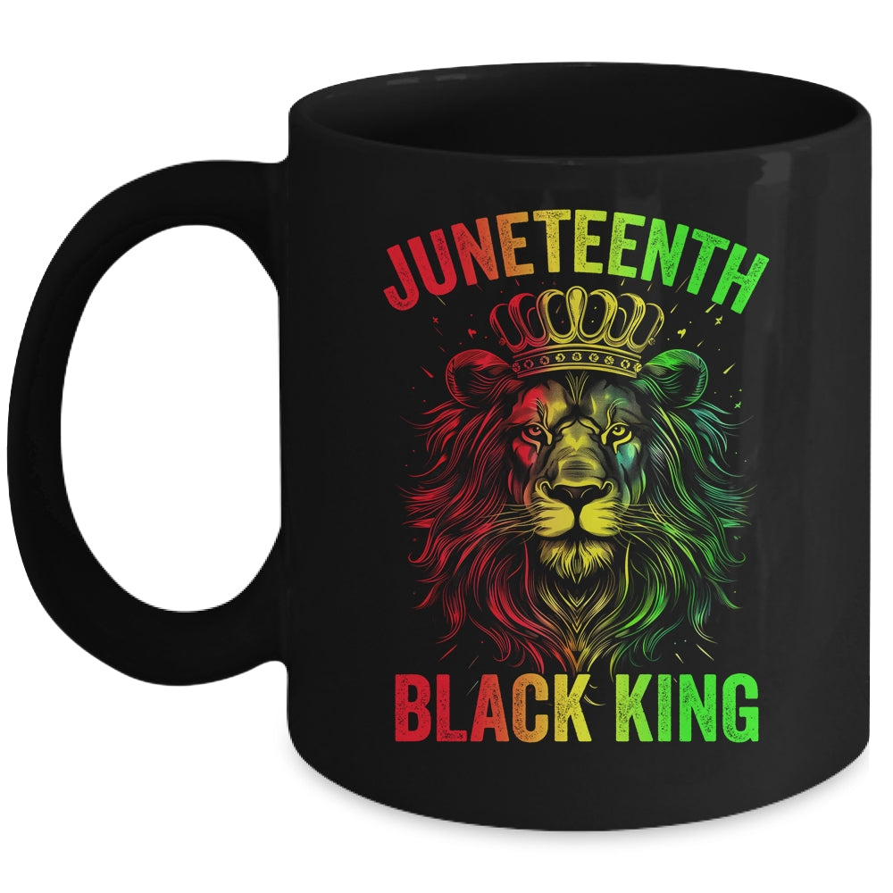 Lion Juneteenth Black King Melanin Father Dad Men Son Boys Mug | teecentury
