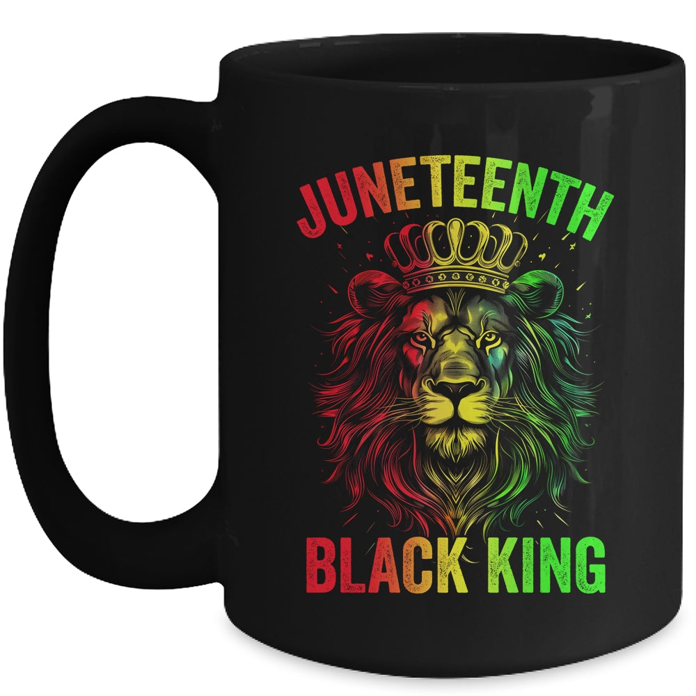 Lion Juneteenth Black King Melanin Father Dad Men Son Boys Mug | teecentury