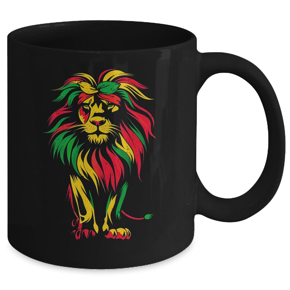 Lion Juneteenth Cool Black History African American Flag Mug | teecentury