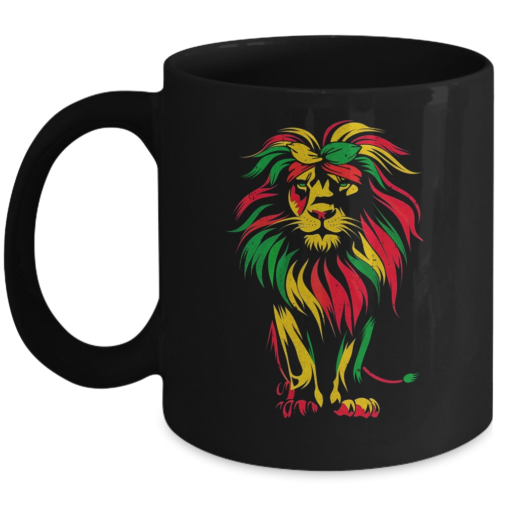 Lion Juneteenth Cool Black History African American Flag Mug | teecentury