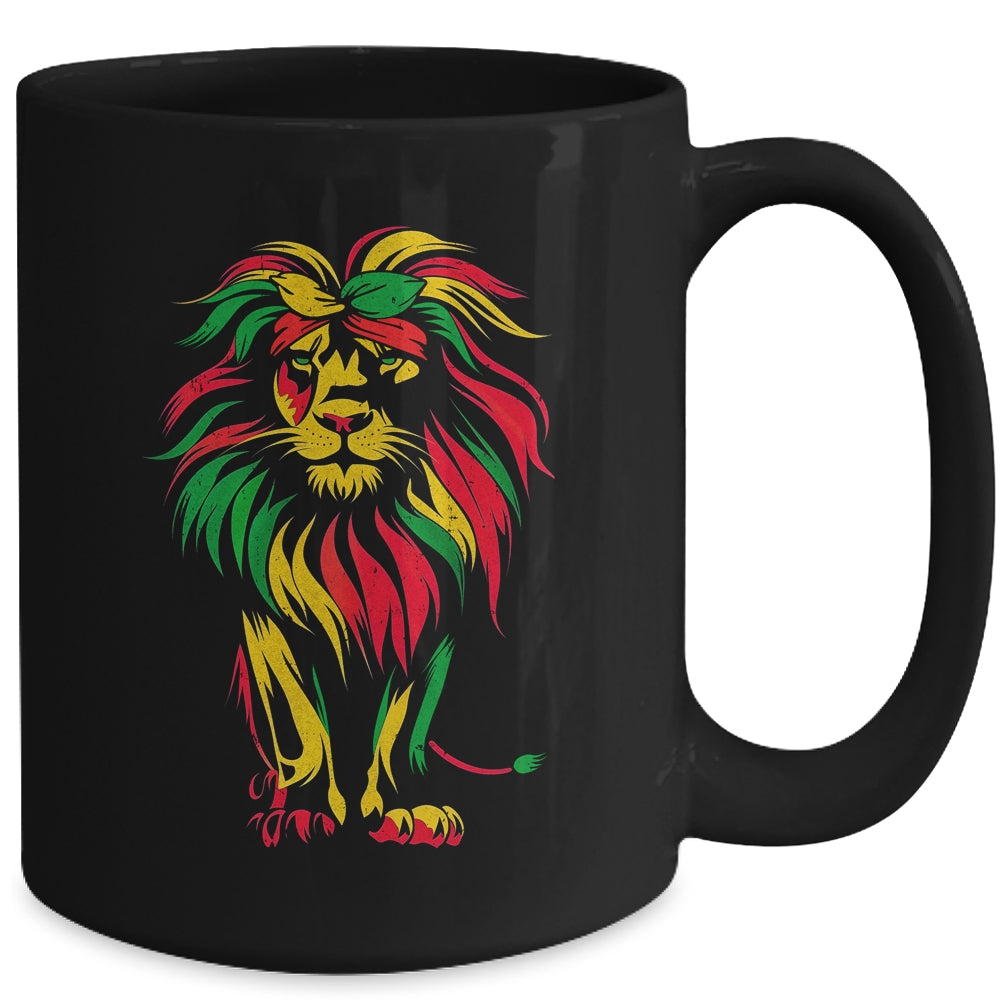 Lion Juneteenth Cool Black History African American Flag Mug | teecentury