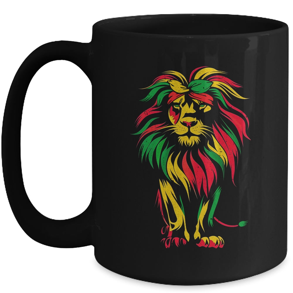 Lion Juneteenth Cool Black History African American Flag Mug | teecentury