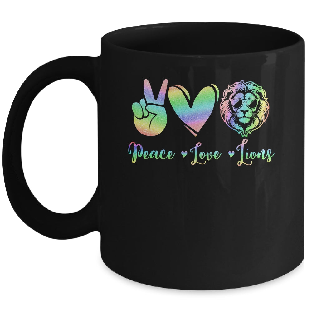 Lion Lover Back To School Peace Love Lions Women Kids Girls Mug | teecentury