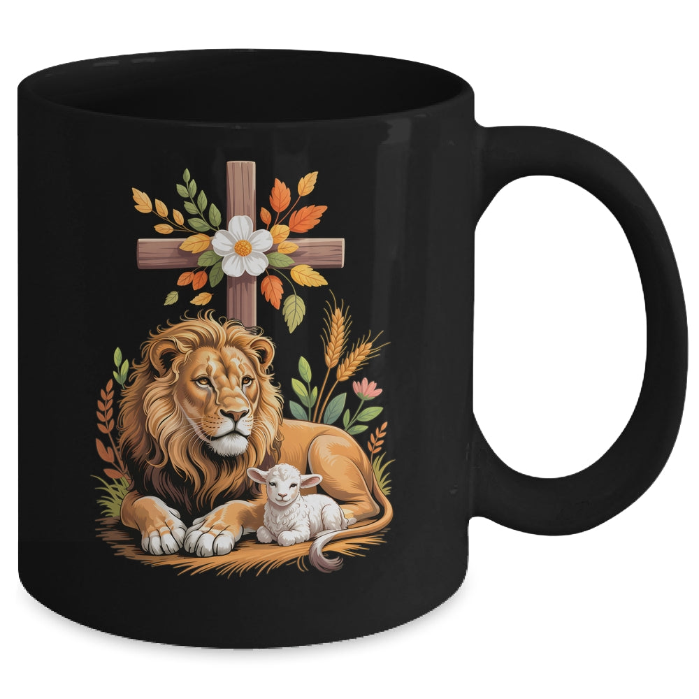 Lion Of Judah Lamb Of God Christian Cross Faith Women Men Mug | teecentury