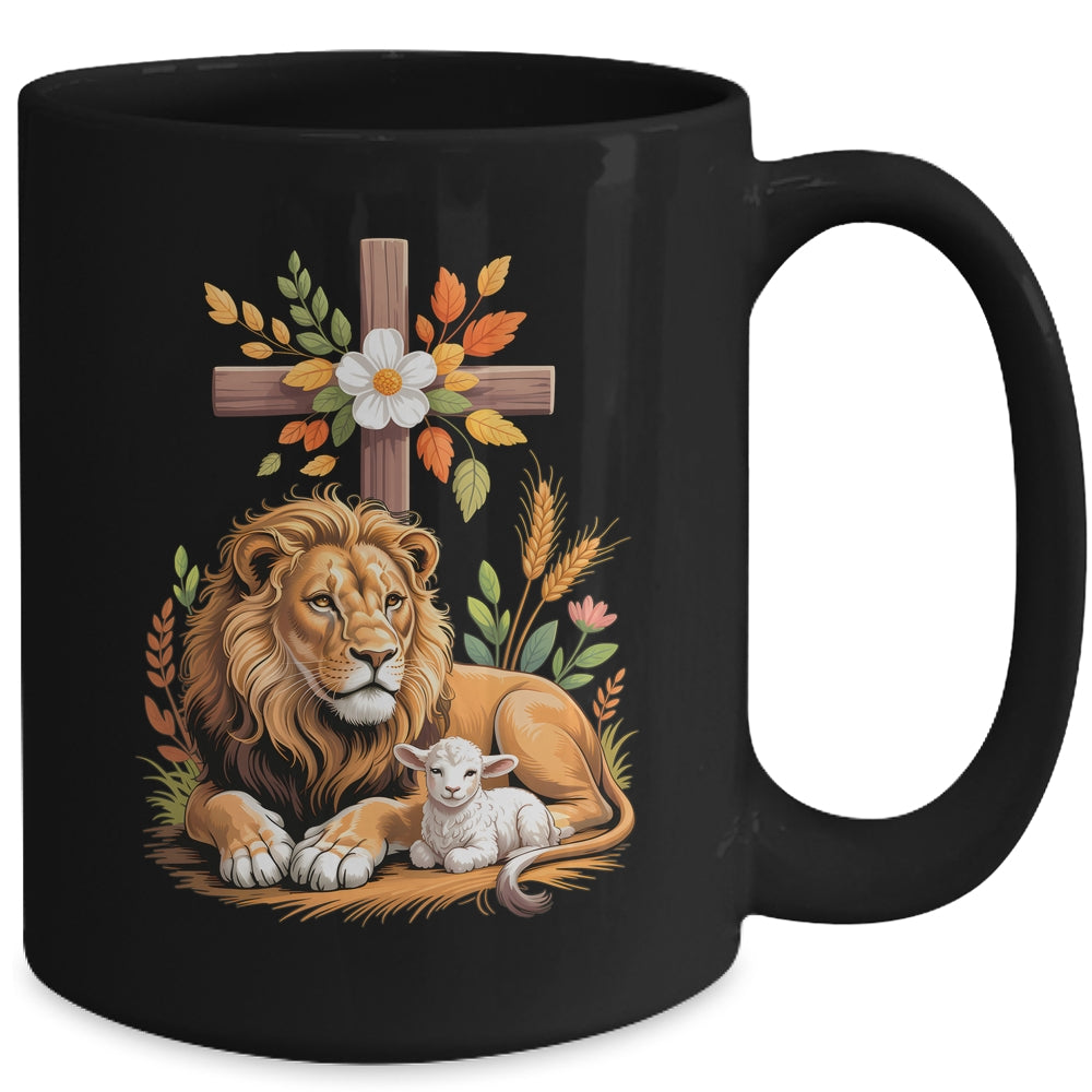 Lion Of Judah Lamb Of God Christian Cross Faith Women Men Mug | teecentury
