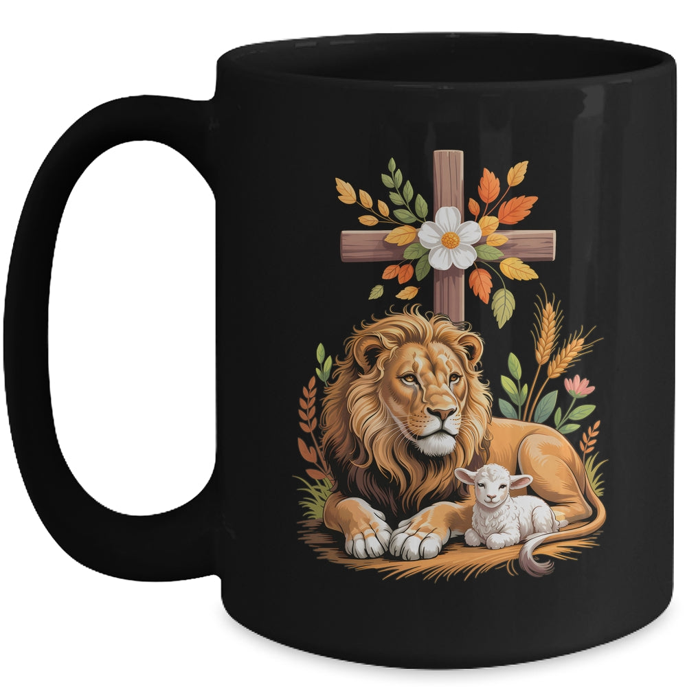Lion Of Judah Lamb Of God Christian Cross Faith Women Men Mug | teecentury