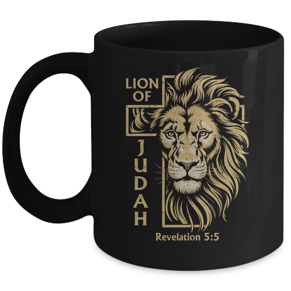 Lion Of Judah Revelation 5:5 Christian Men Faith Graphic Mug | teecentury