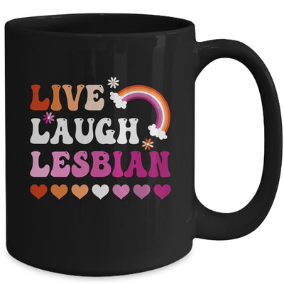 Live Laugh Lesbian Gay Pride Rainbow LGBTQ Homosexual Mug | teecentury