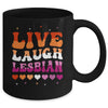 Live Laugh Lesbian Rainbow LGBTQ Gay Pride Queer Homosexual Mug | teecentury