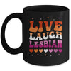 Live Laugh Lesbian Rainbow LGBTQ Gay Pride Queer Homosexual Mug | teecentury