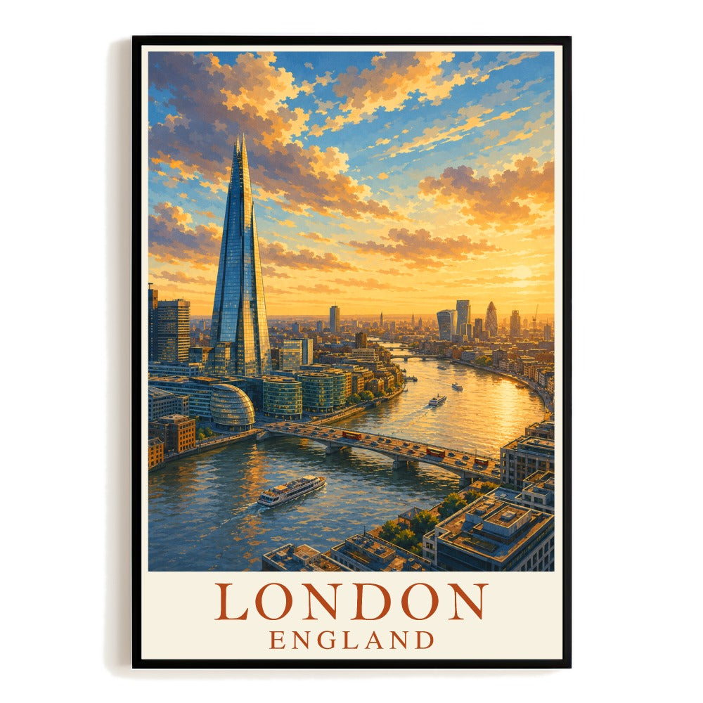 London England Uk Travel Poster Big Ben Cityscape City Pictures Wall Art Vintage Landscape Print Painting Ideal For Home Living Room Office Bedroom Decor Unframed | teecentury