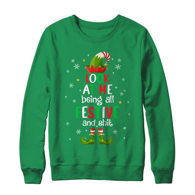 Look At Me Being All Festive And Funny Christmas ELF Shirt & Sweatshirt | teecentury