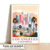Los Angeles Travel Print Poster California Downtown City Souvenir Wall Art Landscape Picture Suitable For Home Room Living Room Office Bedroom Decor Unframed | teecentury
