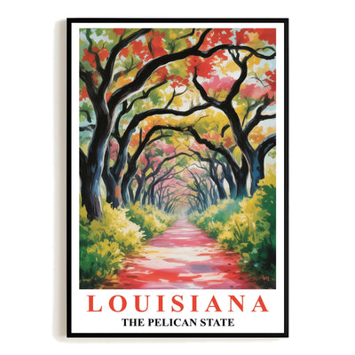 Louisiana Art Print Travel Poster Nature Scenic Tranquil Pelican State Travel Souvenir Wall Art Landscape Painting Ideal Home Living Room Office Bedroom Decor Unframed | teecentury