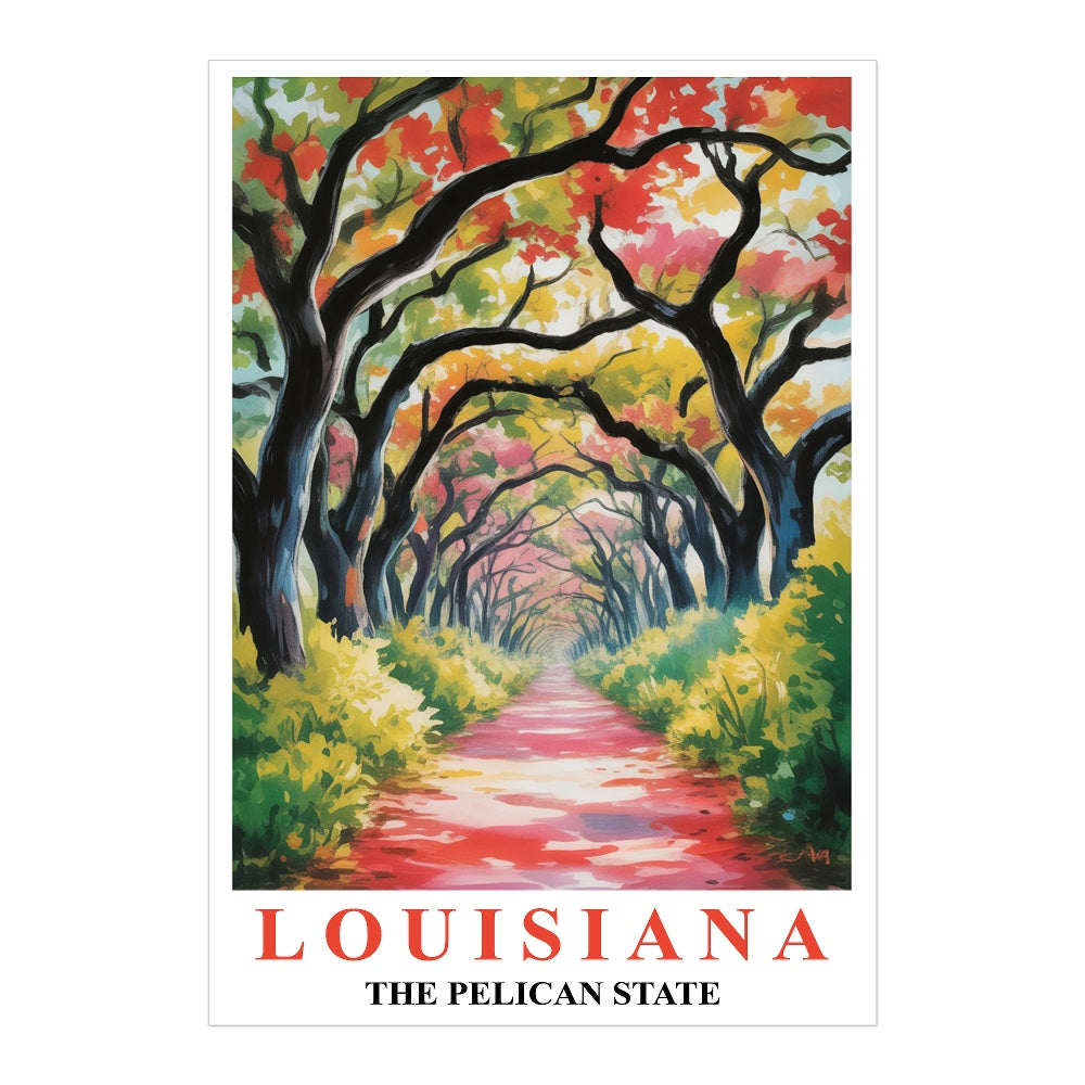 Louisiana Art Print Travel Poster Nature Scenic Tranquil Pelican State Travel Souvenir Wall Art Landscape Painting Ideal Home Living Room Office Bedroom Decor Unframed | teecentury