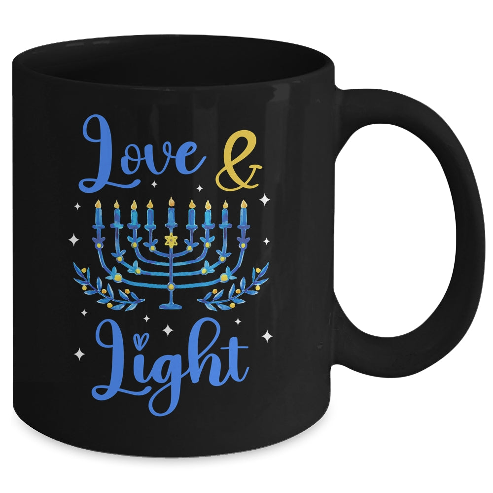 Love And Light Hanukkah Menorah Jewish Holiday Xmas Mug | teecentury