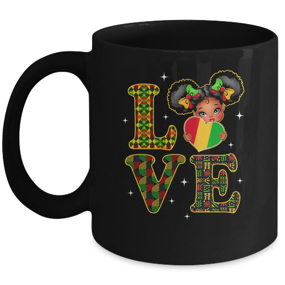 Love Black History Month Strong African Girls Kids Mug | teecentury