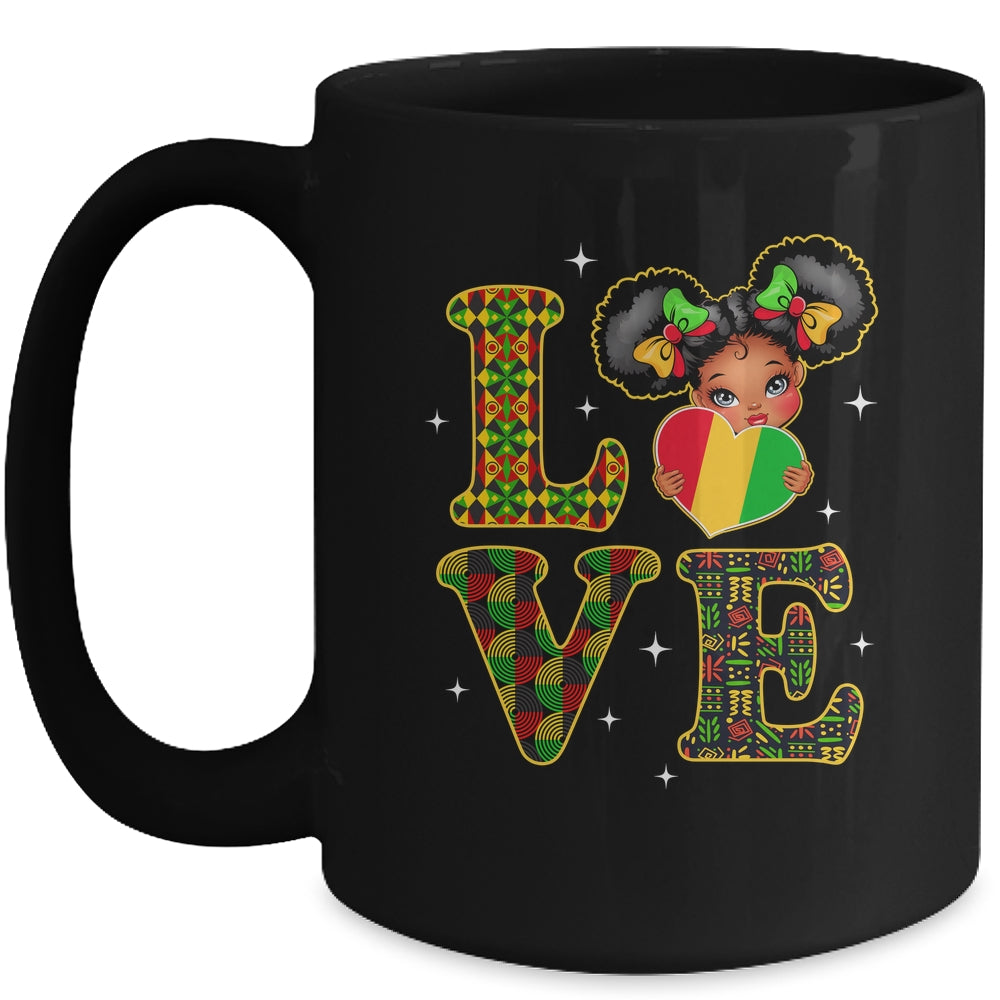 Love Black History Month Strong African Girls Kids Mug | teecentury