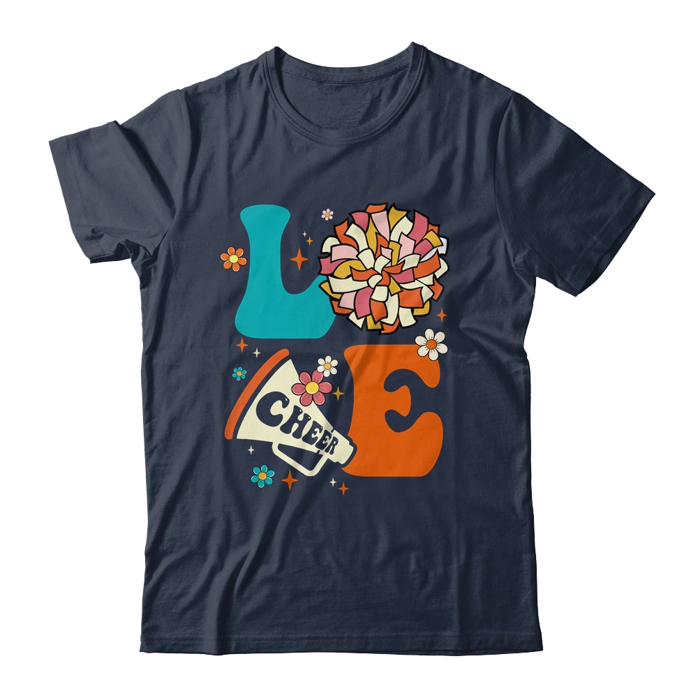 Love Cheer Groovy Cheerleader Cheerleading Women Girls Shirt & Tank Top | teecentury