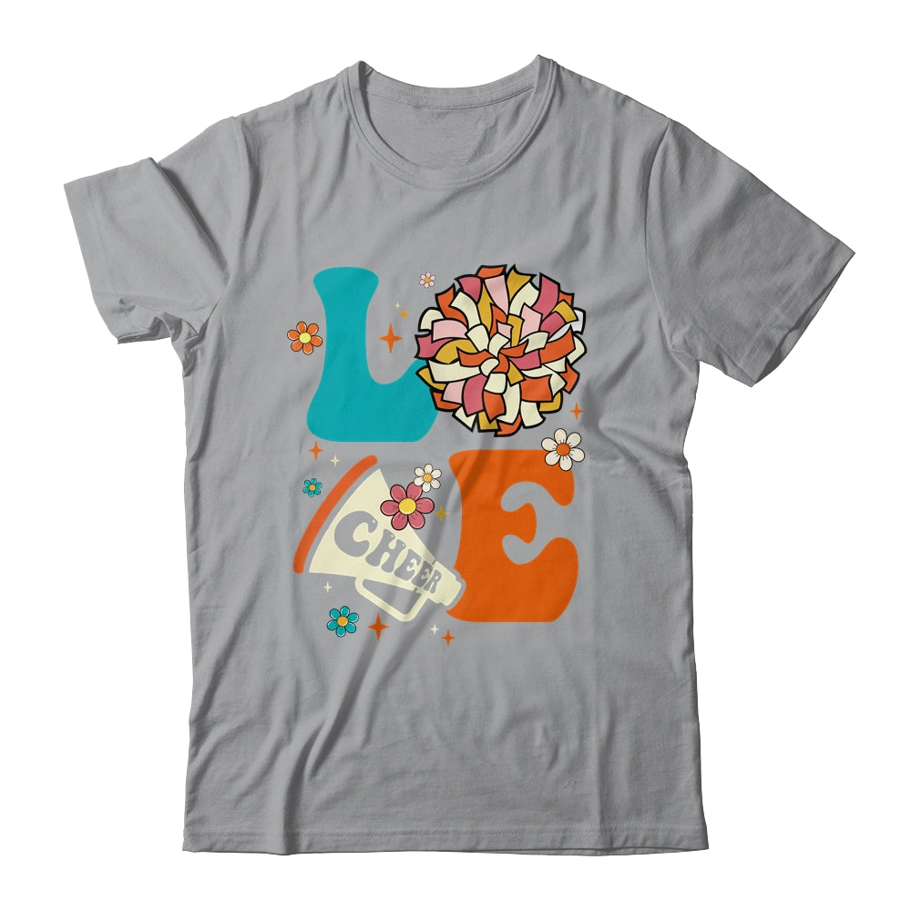 Love Cheer Groovy Cheerleader Cheerleading Women Girls Shirt & Tank Top | teecentury