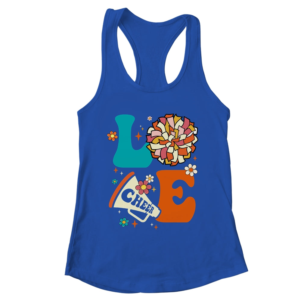 Love Cheer Groovy Cheerleader Cheerleading Women Girls Shirt & Tank Top | teecentury
