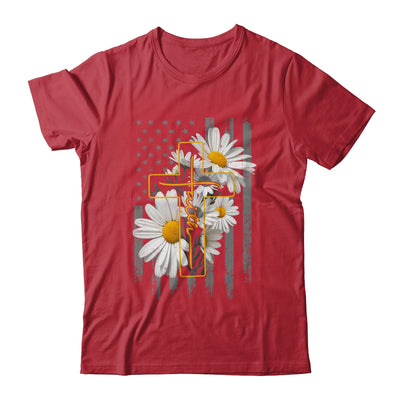 Love Faith Daisy Flowers Cross Flag Christian For Women Shirt & Hoodie | teecentury
