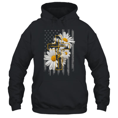 Love Faith Daisy Flowers Cross Flag Christian For Women Shirt & Hoodie | teecentury