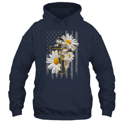 Love Faith Daisy Flowers Cross Flag Christian For Women Shirt & Hoodie | teecentury