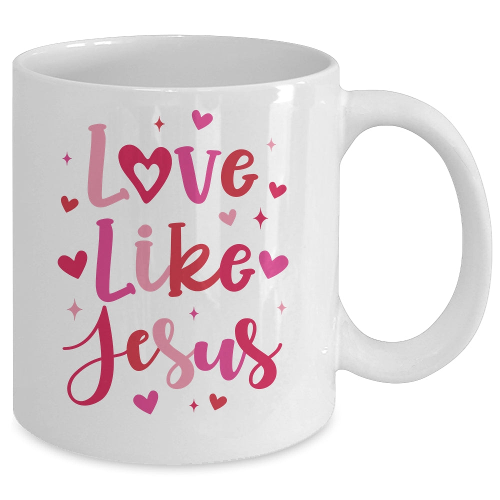 Love Like Jesus Coquette Heart Valentine Day Christian Mug | teecentury