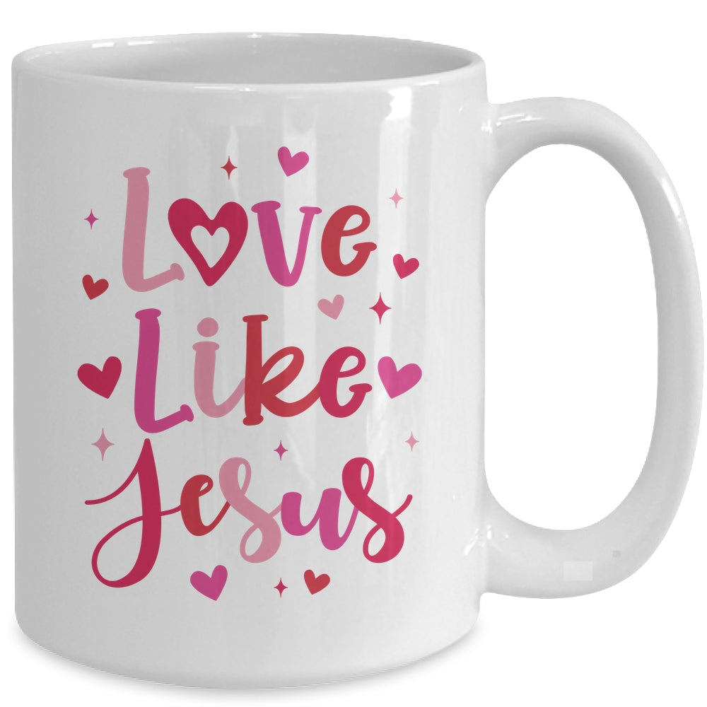 Love Like Jesus Coquette Heart Valentine Day Christian Mug | teecentury