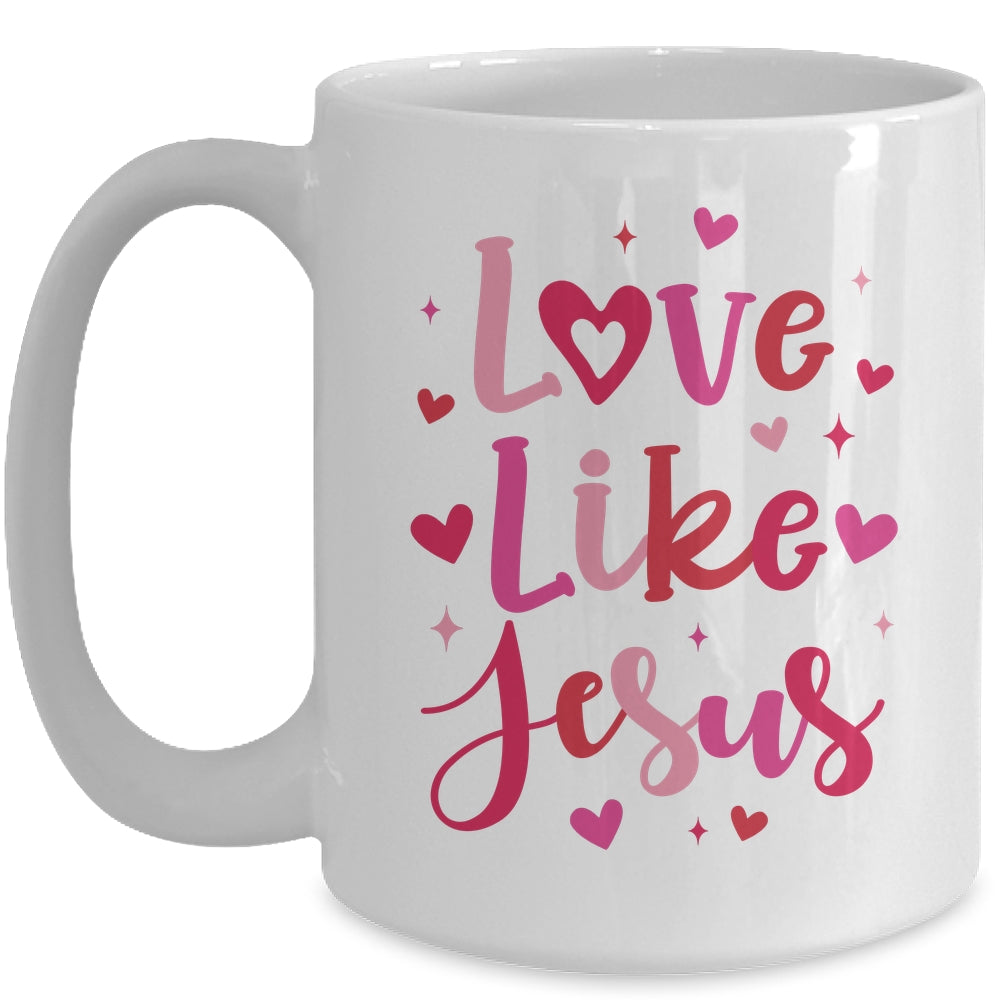 Love Like Jesus Coquette Heart Valentine Day Christian Mug | teecentury