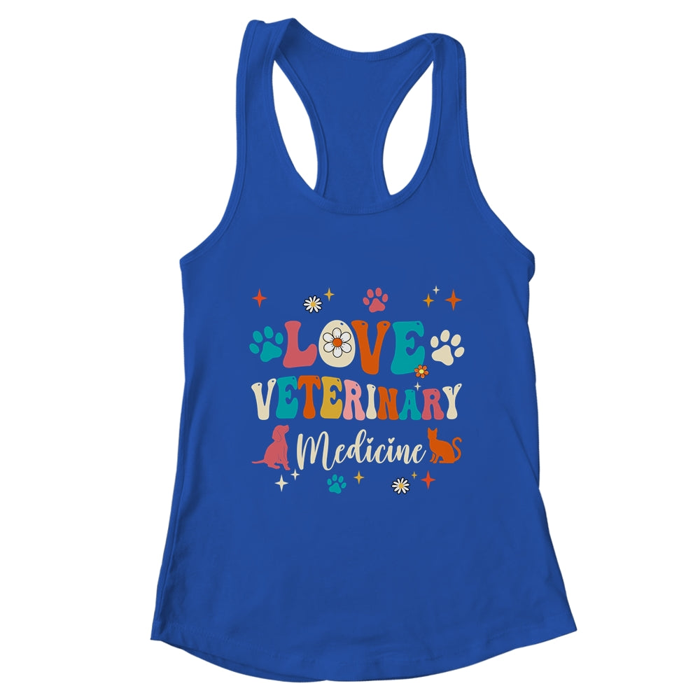 Love Veterinary Medicine Vet Tech For Women Girls Groovy Shirt & Tank Top | teecentury