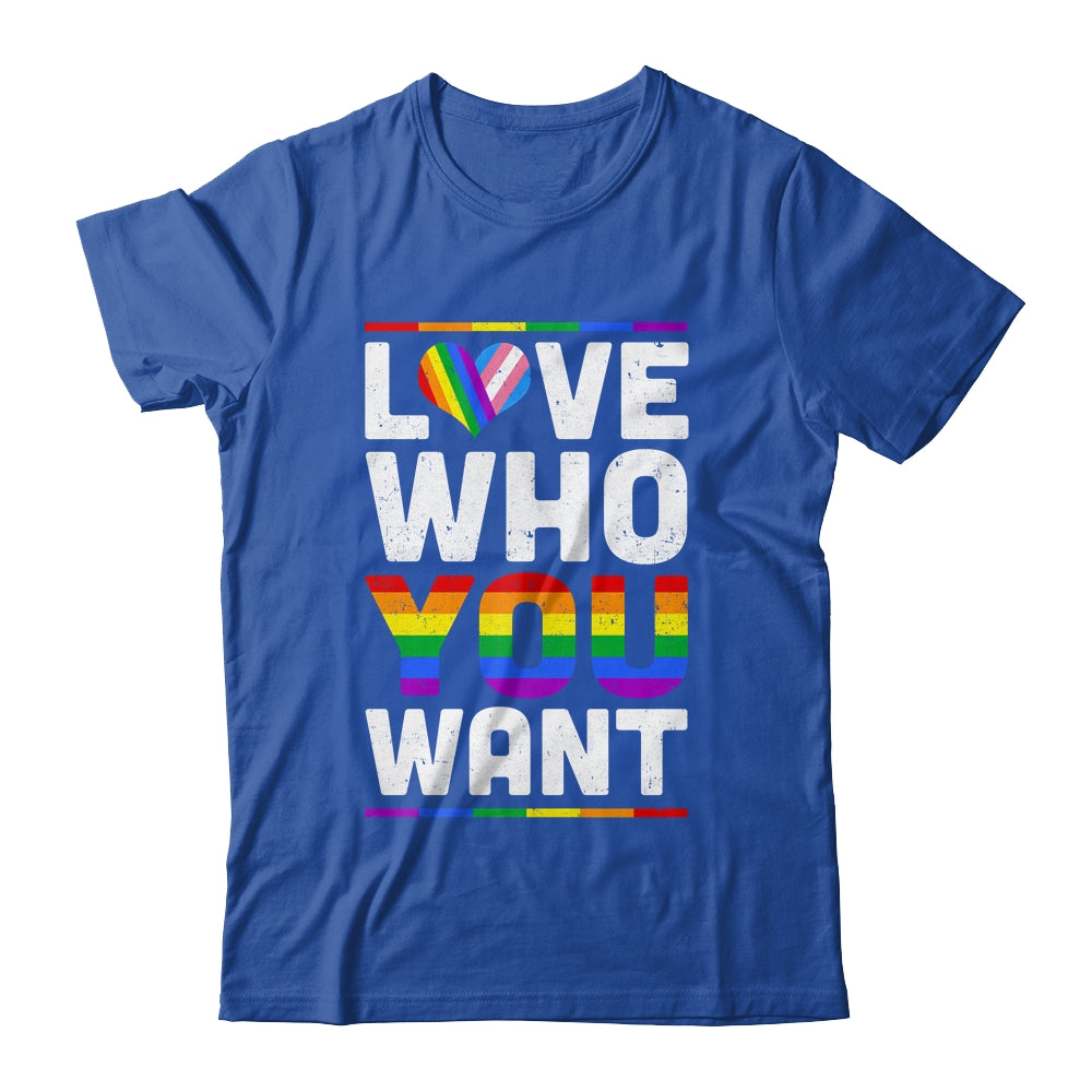 Love Who You Want Gay Pride LGBT Women Men Rainbow LGBTQ Shirt & Tank Top | teecentury
