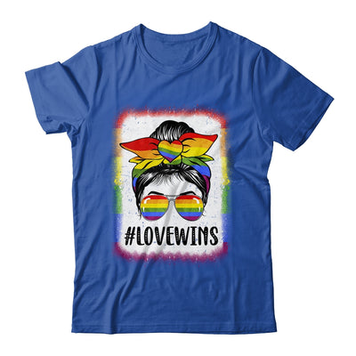 Love Wins Messy Bun Rainbow LGBT Gay Lesbian Trans Pride Shirt & Tank Top | teecentury