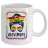 Love Wins Messy Bun Rainbow LGBT Gay Lesbian Trans Pride Mug | teecentury