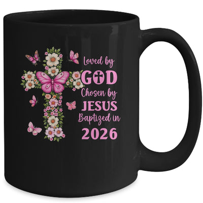 Loved By God Chosen By Jesus Baptized 2026 Christian Floral Mug | teecentury