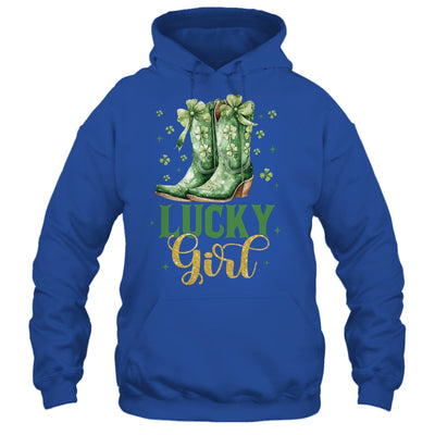 Lucky Girl St Patrick's Day Cowboy Boots Green Shamrock Bow Shirt & Tank Top | teecentury