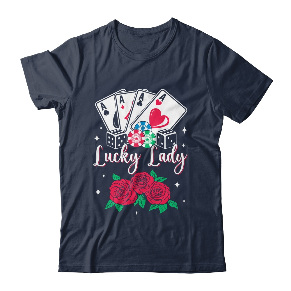 Lucky Lady Poker Player Gambling Casino Gambler Design Women Shirt & Tank Top | teecentury