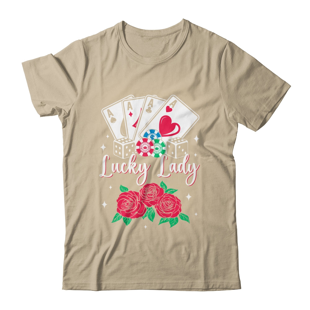 Lucky Lady Poker Player Gambling Casino Gambler Design Women Shirt & Tank Top | teecentury
