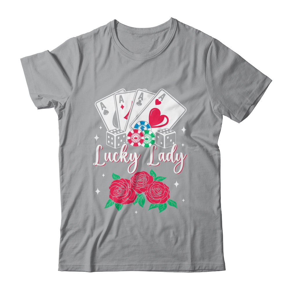 Lucky Lady Poker Player Gambling Casino Gambler Design Women Shirt & Tank Top | teecentury