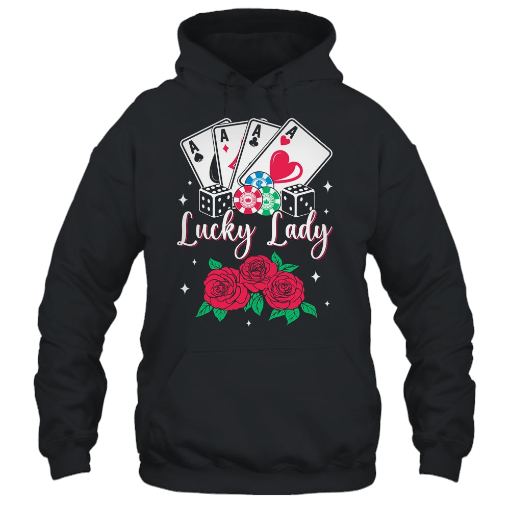 Lucky Lady Poker Player Gambling Casino Gambler Design Women Shirt & Tank Top | teecentury