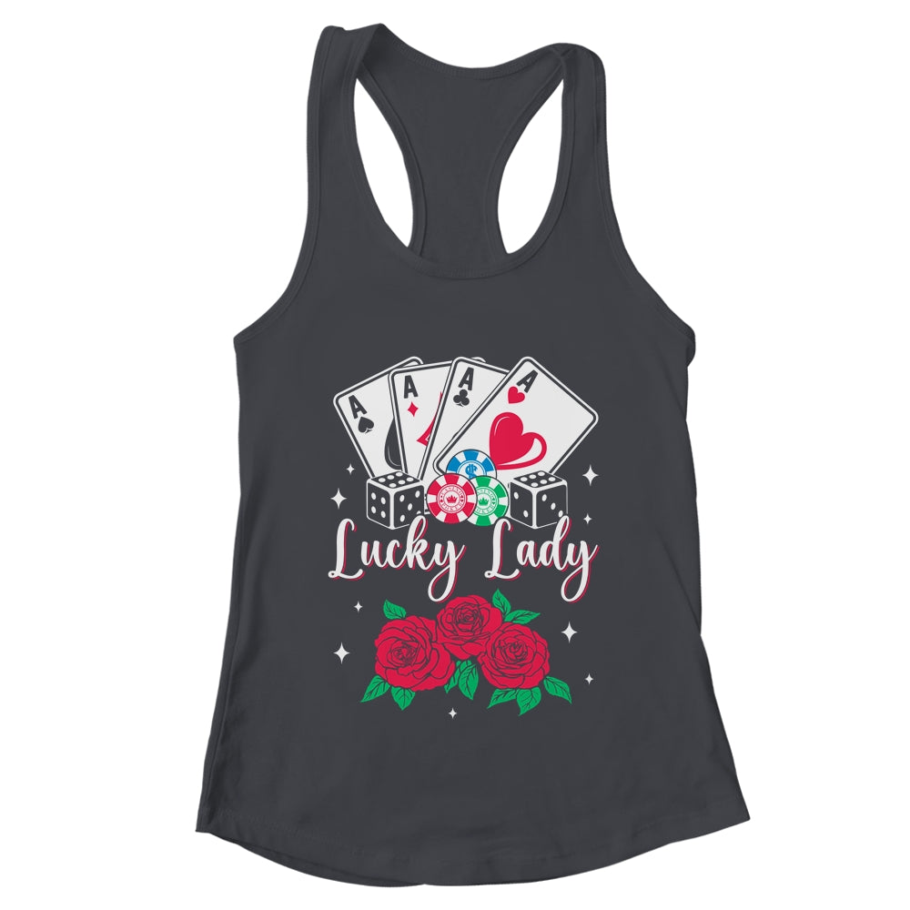 Lucky Lady Poker Player Gambling Casino Gambler Design Women Shirt & Tank Top | teecentury