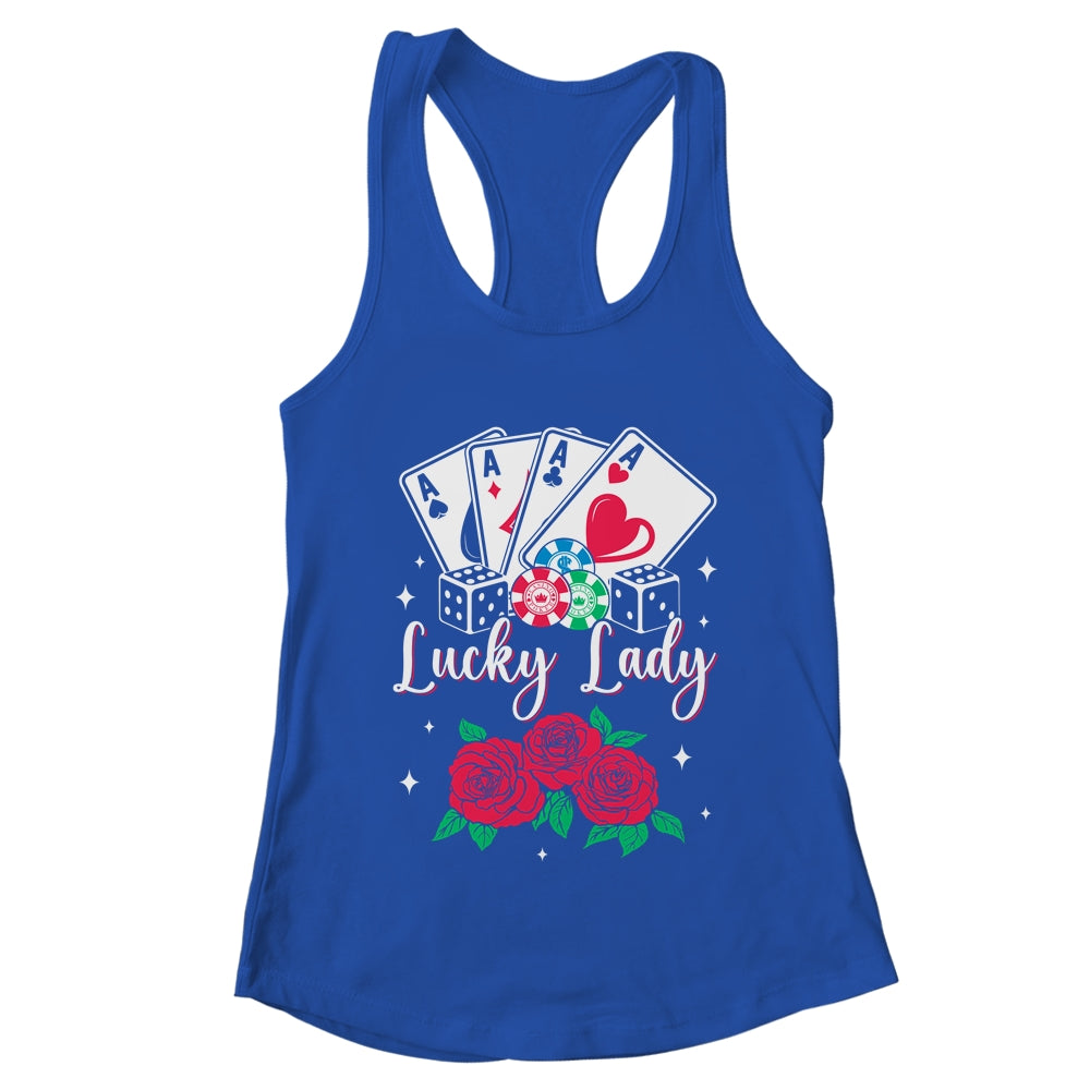 Lucky Lady Poker Player Gambling Casino Gambler Design Women Shirt & Tank Top | teecentury